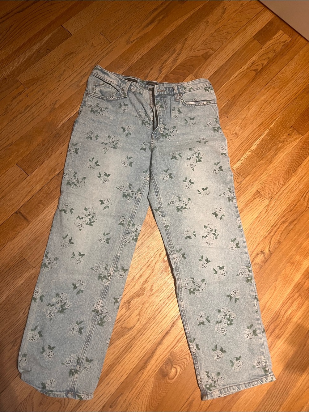 wild fable Light Blue Floral Straight Leg Jeans